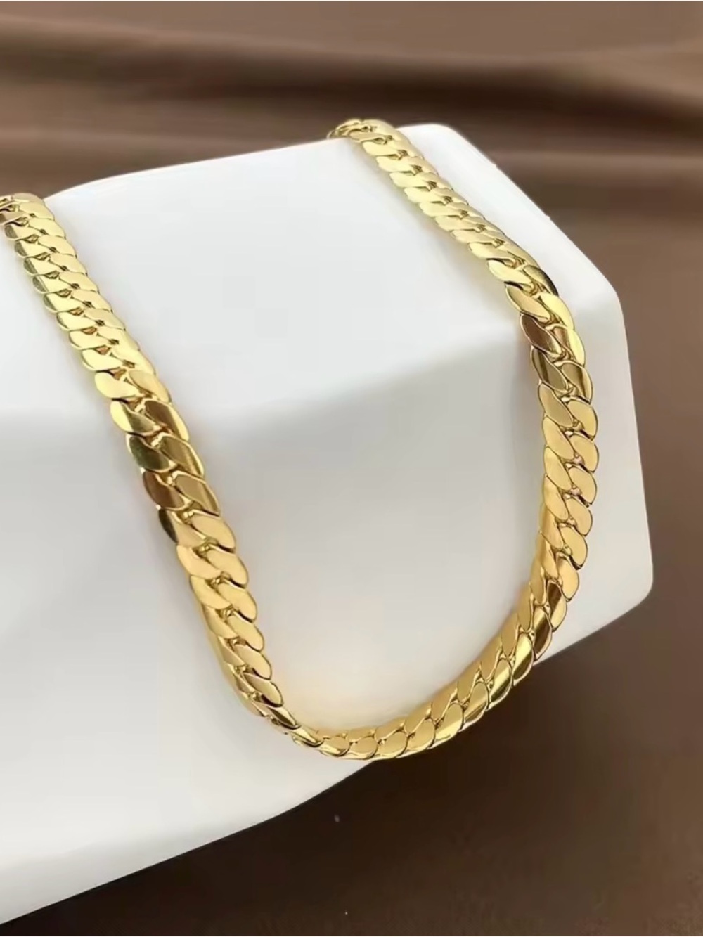 18K Gold Plated Cuban Necklace Stainless Steel